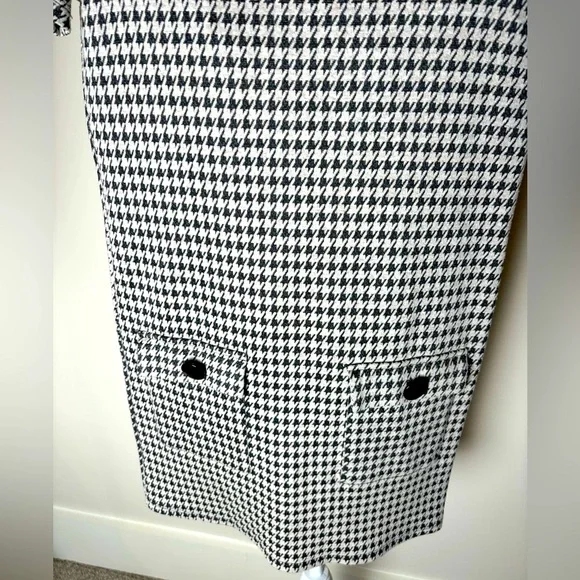 Zara Black White Houndstooth Checker Mock Turtleneck Dress Size S - Picture 7 of 10